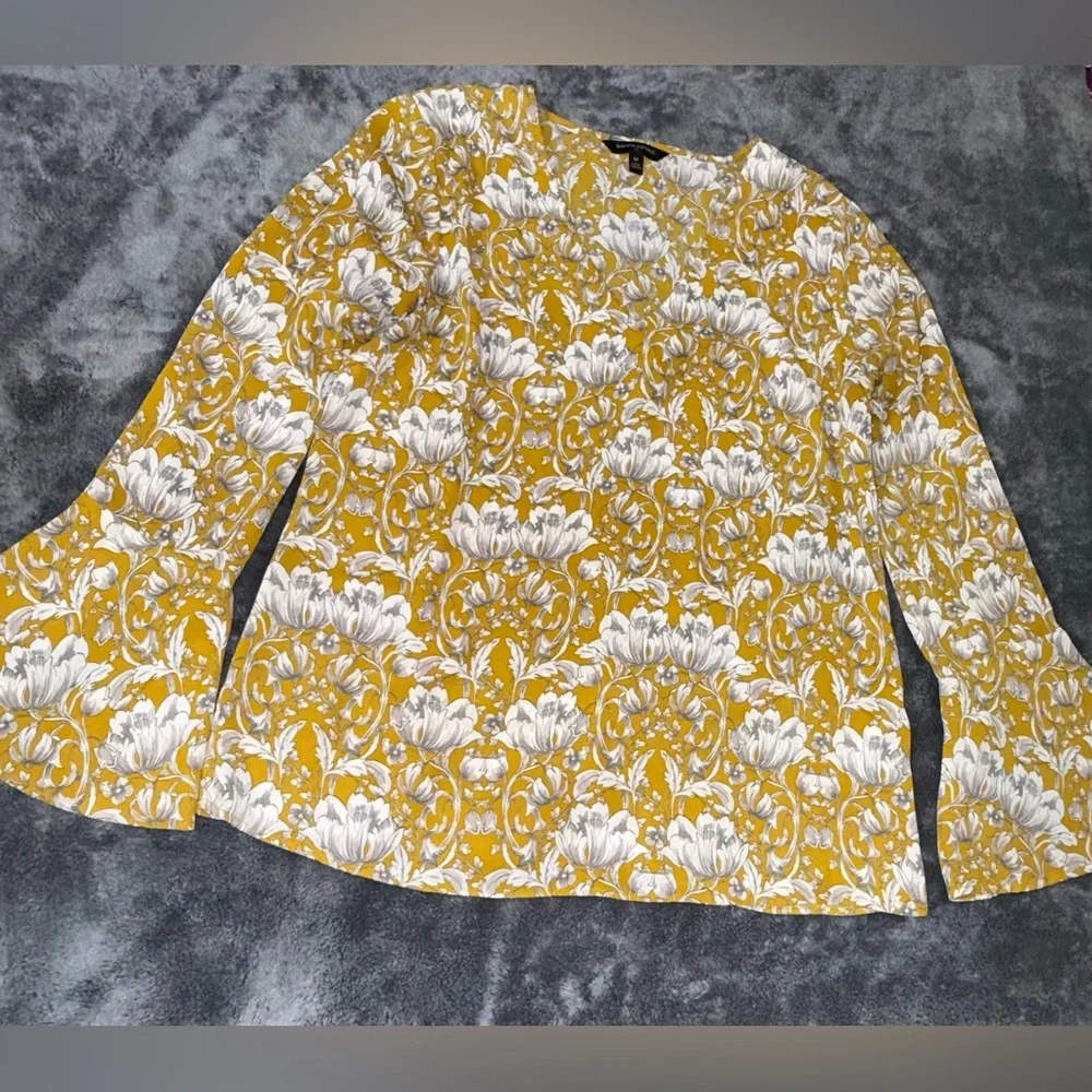 Banana Republic Yellow and White Floral Blouse - Picture 1 of 6